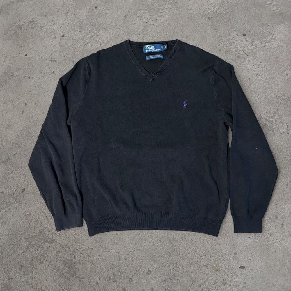 Vintage 1990’s Polo Ralph Lauren Black sweater 100% Pima Cotton Men’s Sz M